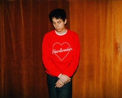 "SOLD OUT"  Heartbreaker Pullover Fleece Crewneck, Red