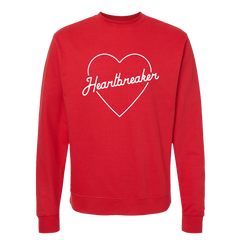 "SOLD OUT"  Heartbreaker Pullover Fleece Crewneck, Red